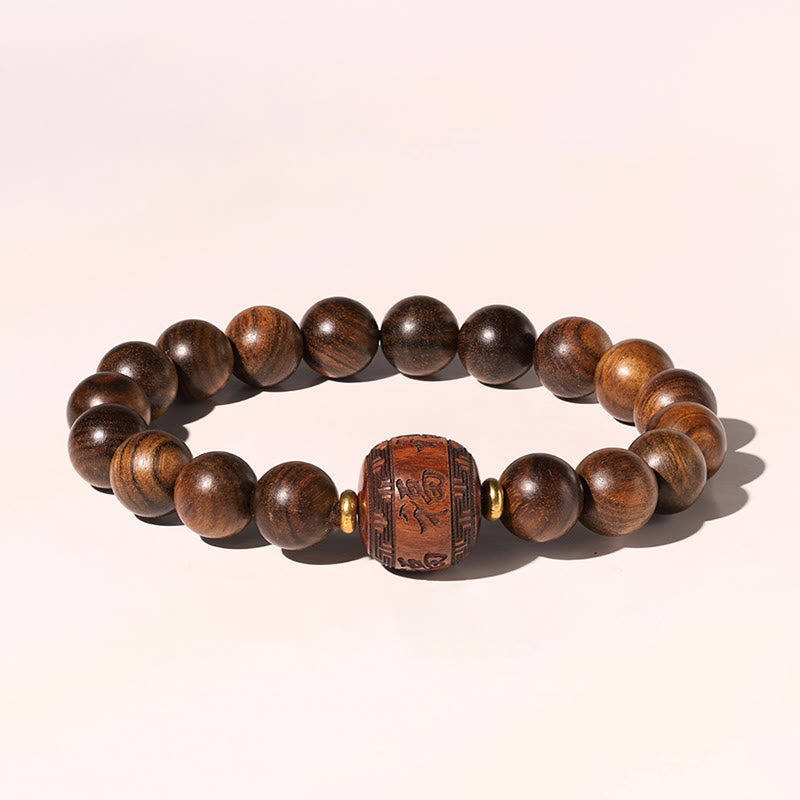 Buddha Stones Rosewood Auspicious Clouds Totem Fu Character Bamboo Pattern Warmth Bracelet - image 10