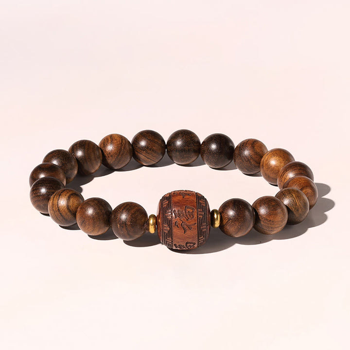Buddha Stones Rosewood Auspicious Clouds Totem Fu Character Bamboo Pattern Warmth Bracelet - image 10