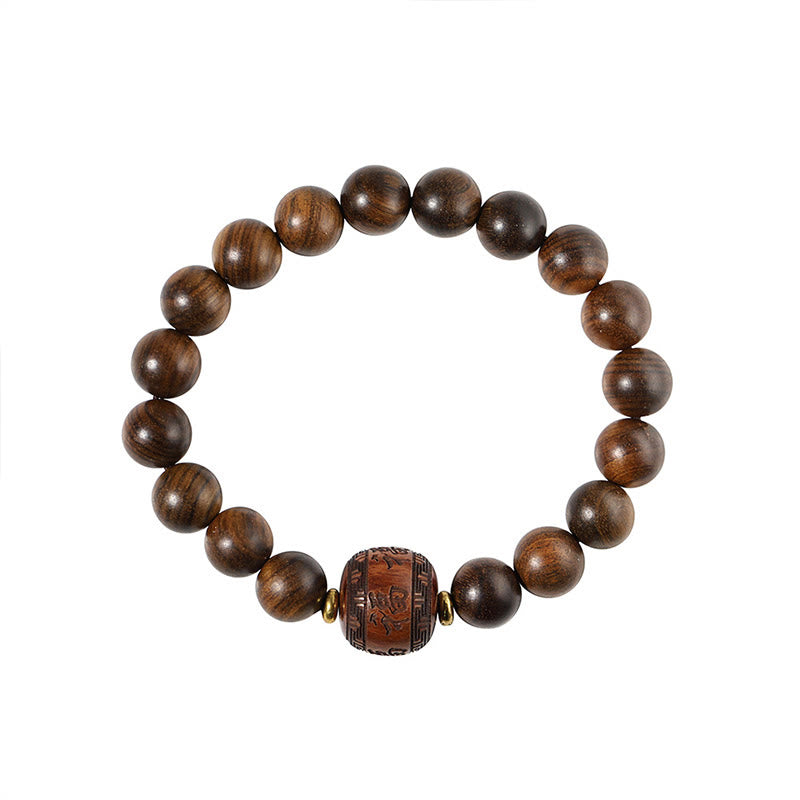 Buddha Stones Rosewood Auspicious Clouds Totem Fu Character Bamboo Pattern Warmth Bracelet - image 14