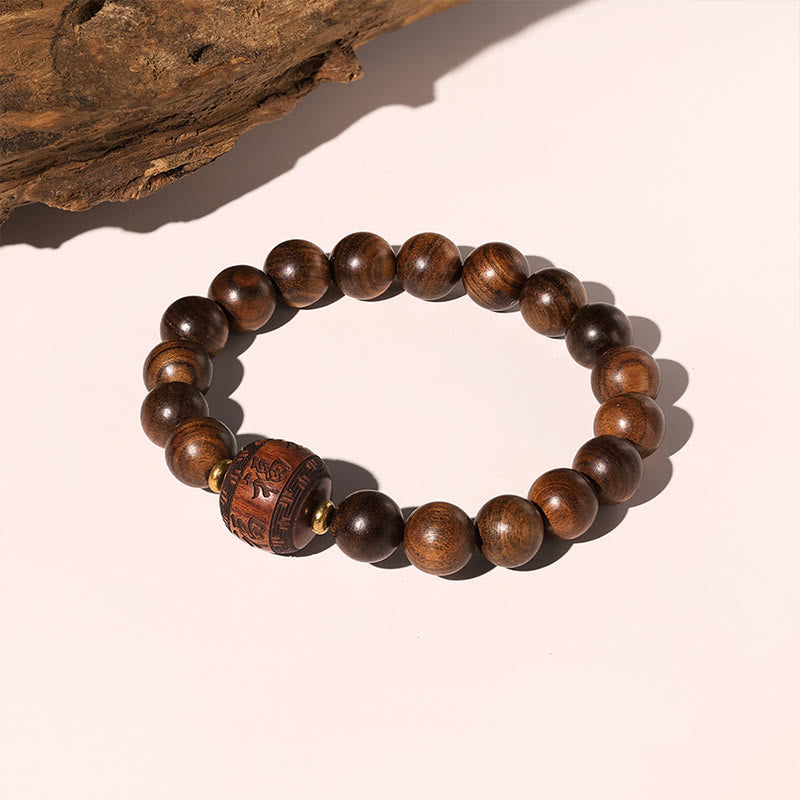 Buddha Stones Rosewood Auspicious Clouds Totem Fu Character Bamboo Pattern Warmth Bracelet - image 11