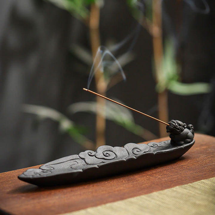 Buddha Stones Auspicious Clouds Pixiu Healing Ceramic Stick Incense Burner Decoration - image 10