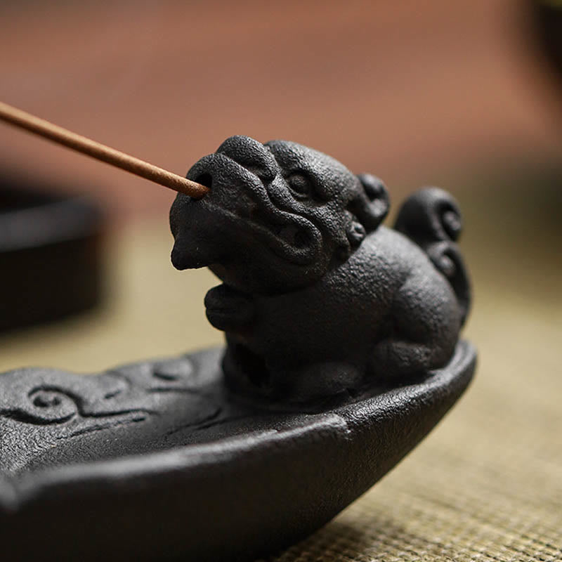 Buddha Stones Auspicious Clouds Pixiu Healing Ceramic Stick Incense Burner Decoration - image 6