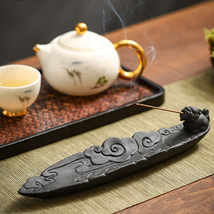 Buddha Stones Auspicious Clouds Pixiu Healing Ceramic Stick Incense Burner Decoration - image 13