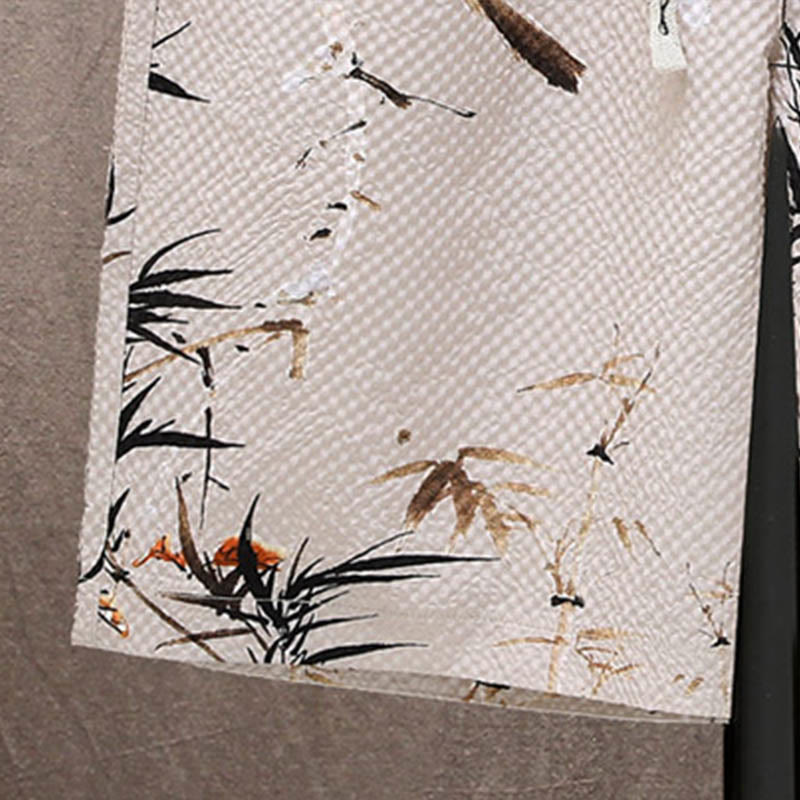 Buddha Stones Landscape Coconut Trees Magpie Pattern Short Sleeve Shorts Men's Set - image 24