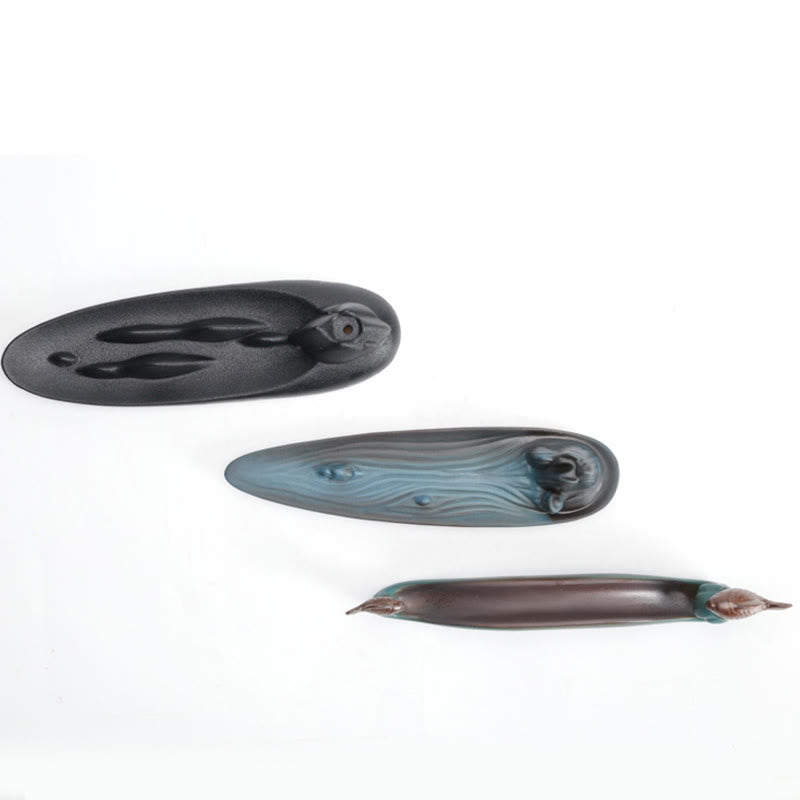 Buddha Stones Double Koi Fish Mountain Healing Ceramic Stick Incense Burner Decoration - image 9