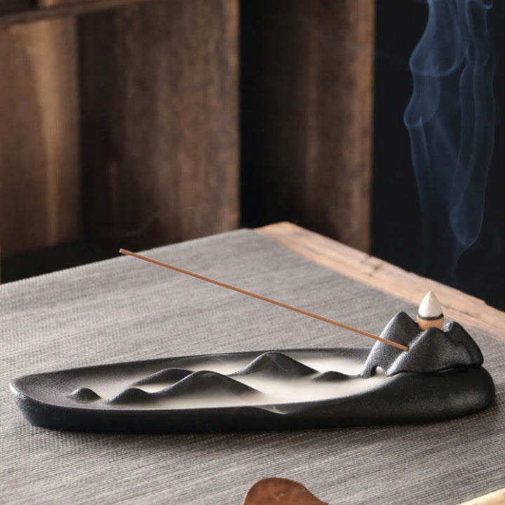 Buddha Stones Double Koi Fish Mountain Healing Ceramic Stick Incense Burner Decoration - image 12