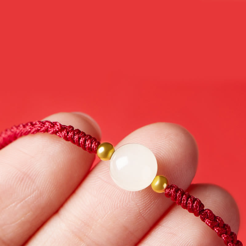 Buddha Stones Handcrafted Round Jade Lucky Bead Prosperity Braided Bracelet - image 16