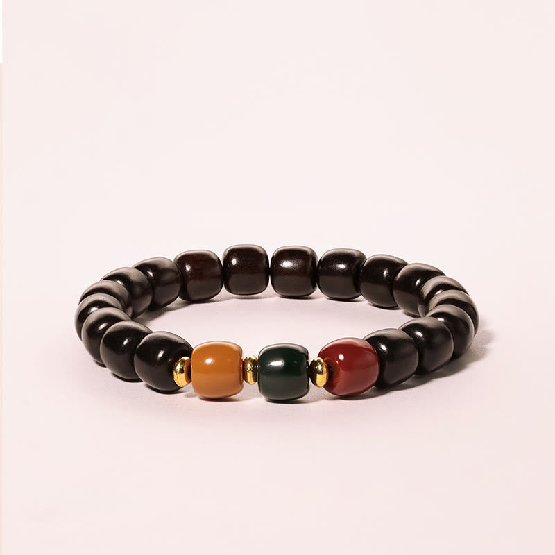 Buddha Stones Ebony Wood Rosewood Peace Balance Bracelet - Ebony Wood(Wrist Circumference 14-17cm) - image 0