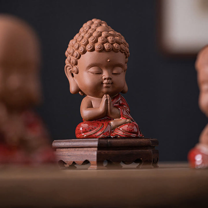 Buddha Stones Mini Gautama Buddha Sakyamuni Kwan Yin Avalokitesvara Ksitigarbha Serenity Ceramic Desk Decoration - image 6