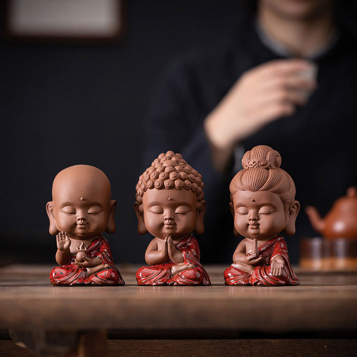 Buddha Stones Mini Gautama Buddha Sakyamuni Kwan Yin Avalokitesvara Ksitigarbha Serenity Ceramic Desk Decoration - image 21