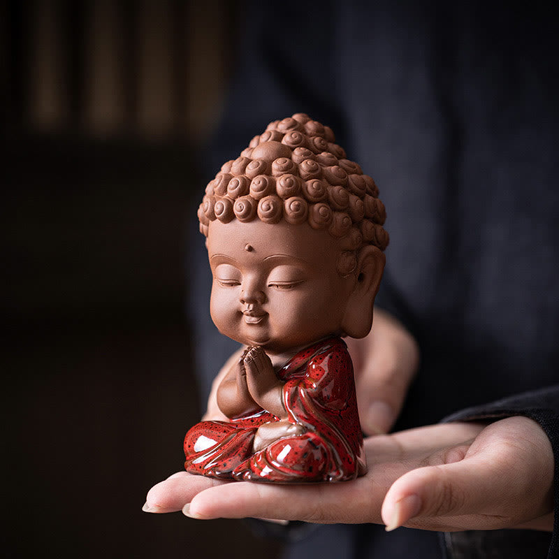Buddha Stones Mini Gautama Buddha Sakyamuni Kwan Yin Avalokitesvara Ksitigarbha Serenity Ceramic Desk Decoration - image 4