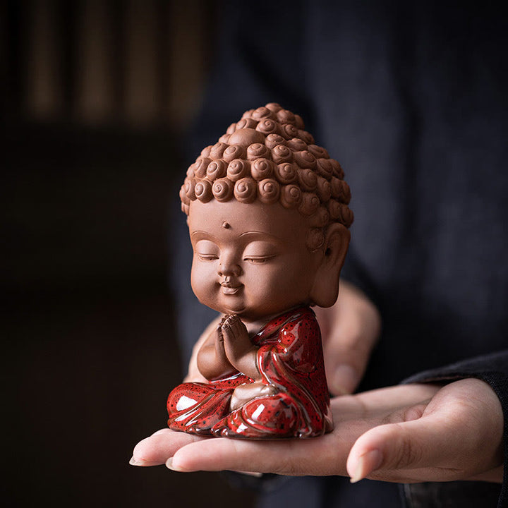 Buddha Stones Mini Gautama Buddha Sakyamuni Kwan Yin Avalokitesvara Ksitigarbha Serenity Ceramic Desk Decoration - image 4