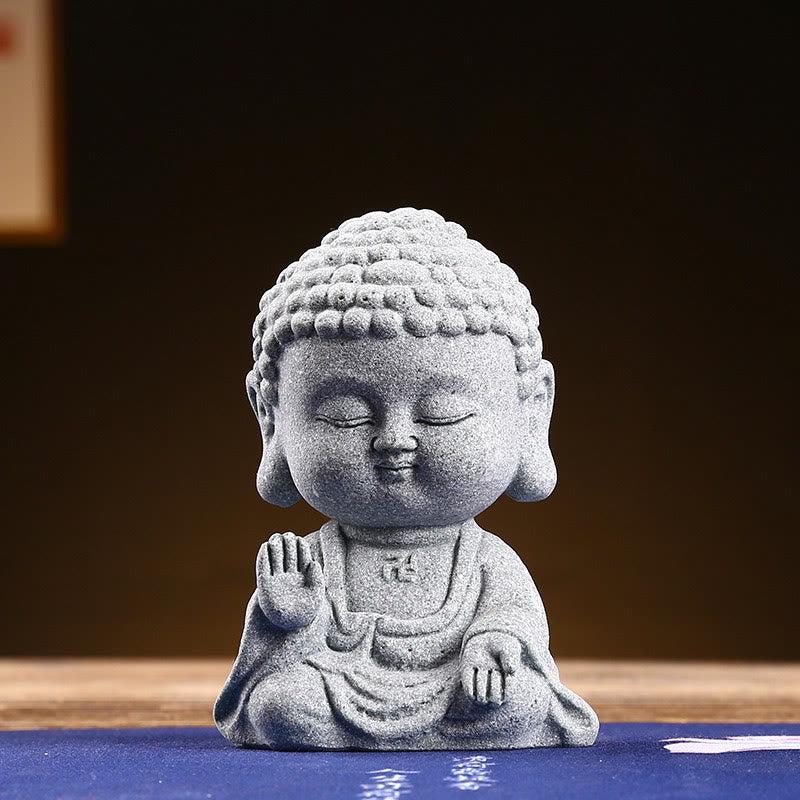 Buddha Stones Meditation Praying Buddha Compassion Serenity Home Decoration - Buddha Raises Hand 6.7*4.5*9.5cm - image 12