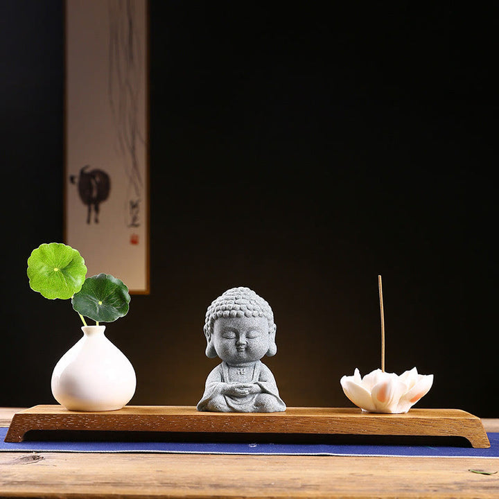 Buddha Stones Meditation Praying Buddha Compassion Serenity Home Decoration - Meditation Buddha+Base+Vase - image 17