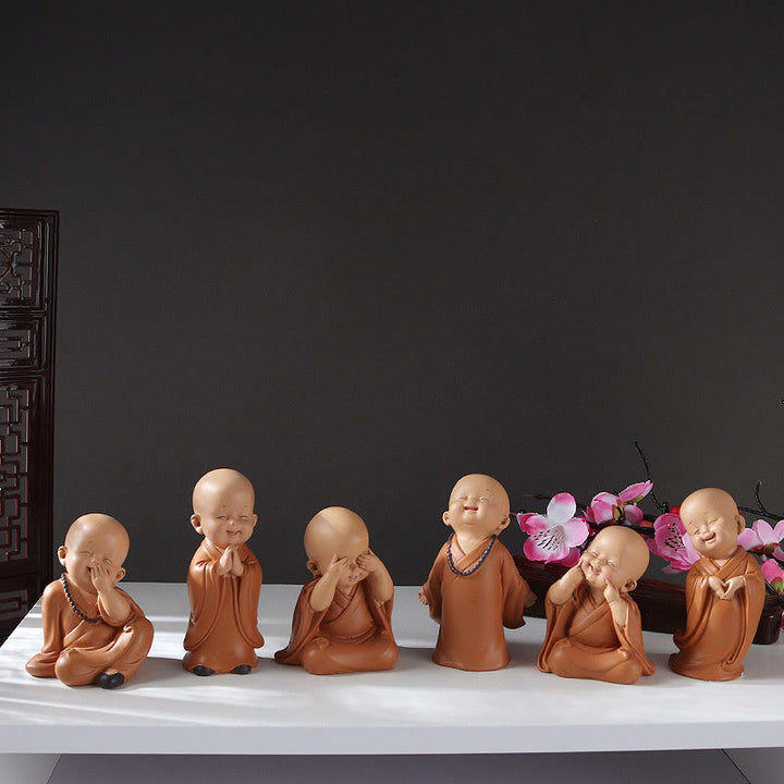 Buddha Stones Small Mini Meditation Praying Monk Serenity Resin Home Decoration - image 23