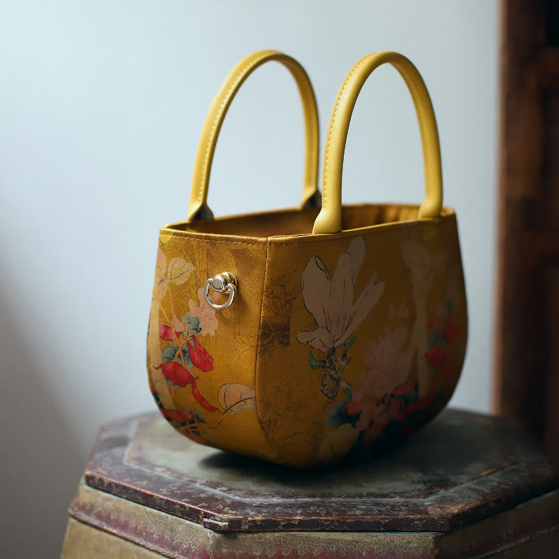 Buddha Stones Vintage Flower Peony Metal Chain Zipper Handbag Crossbody Bag Shoulder Bag - image 8