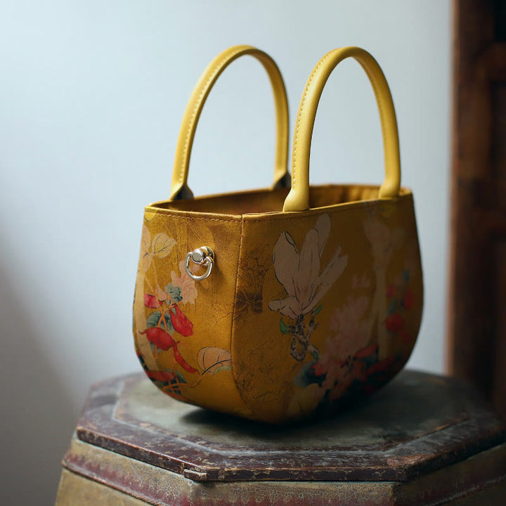 Buddha Stones Vintage Flower Peony Metal Chain Zipper Handbag Crossbody Bag Shoulder Bag - image 8