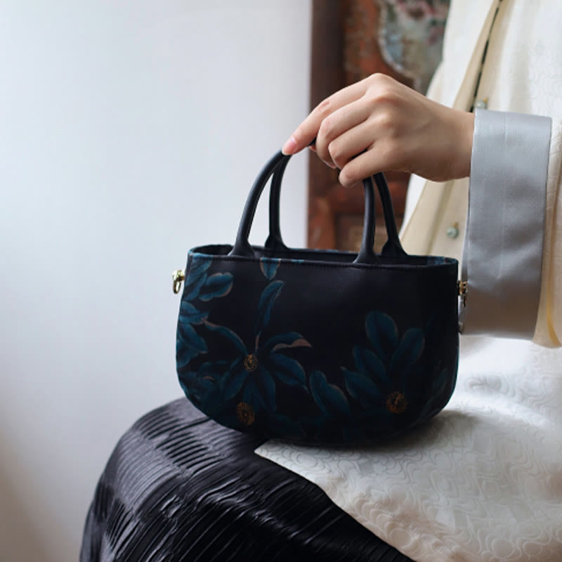 Buddha Stones Vintage Flower Peony Metal Chain Zipper Handbag Crossbody Bag Shoulder Bag - image 17