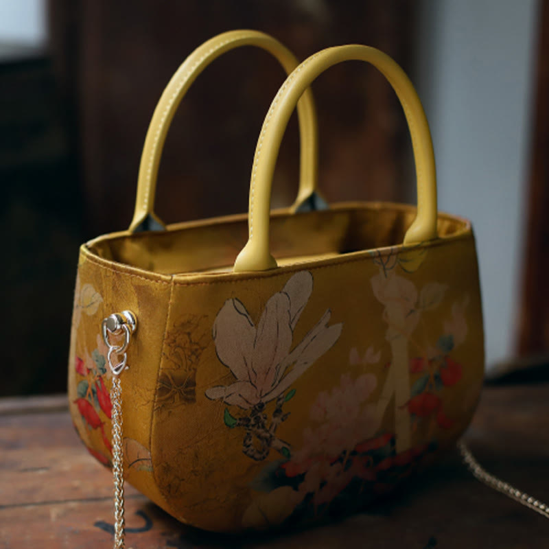 Buddha Stones Vintage Flower Peony Metal Chain Zipper Handbag Crossbody Bag Shoulder Bag - image 2