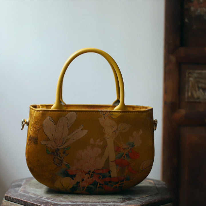 Buddha Stones Vintage Flower Peony Metal Chain Zipper Handbag Crossbody Bag Shoulder Bag - image 6