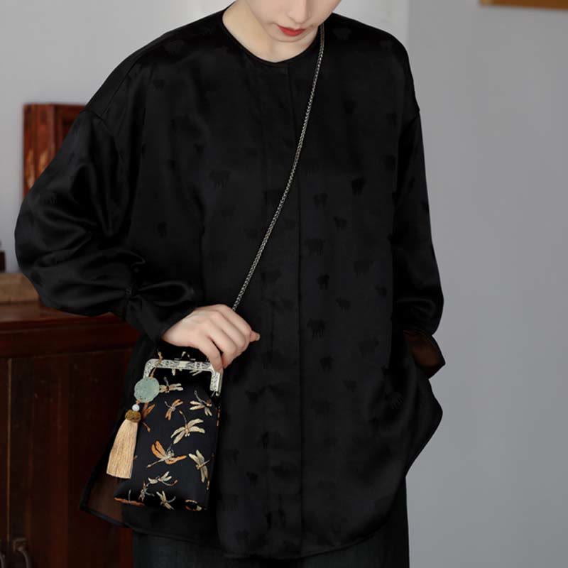 Buddha Stones Small Dragonfly Metal Chain Crossbody Bag Shoulder Bag Cellphone Bag - image 11
