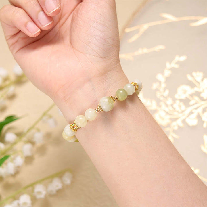 Buddha Stones Green Grape Color Jade Abundance Bracelet - image 3