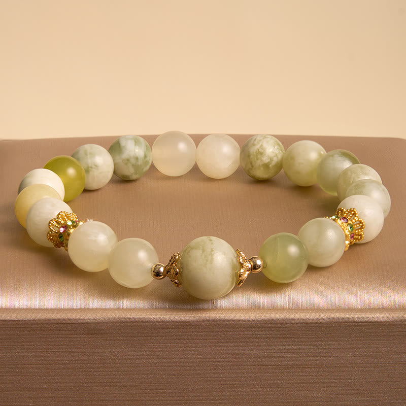 Buddha Stones Green Grape Color Jade Abundance Bracelet - image 1
