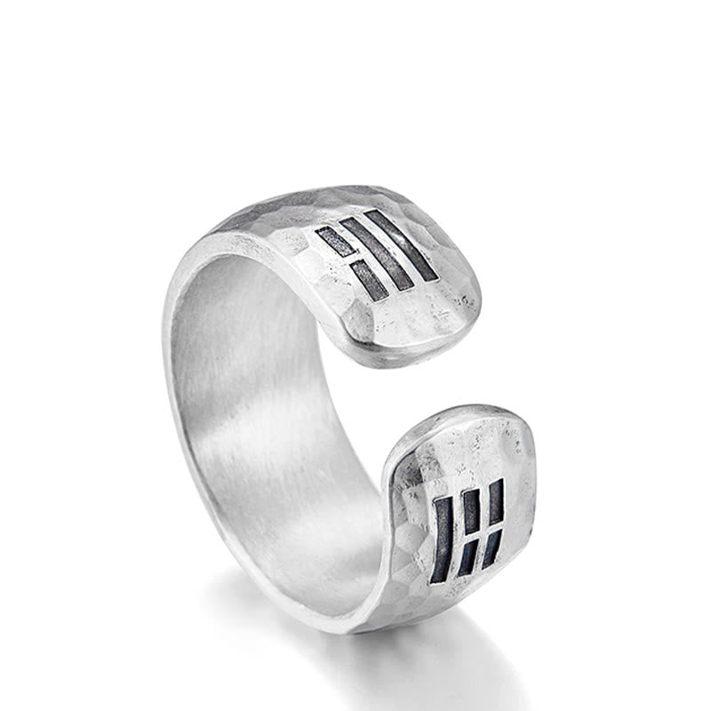 Buddha Stones Handmade 999 Sterling Silver Yin Yang Bagua Symbol Harmony Adjustable Ring - image 11