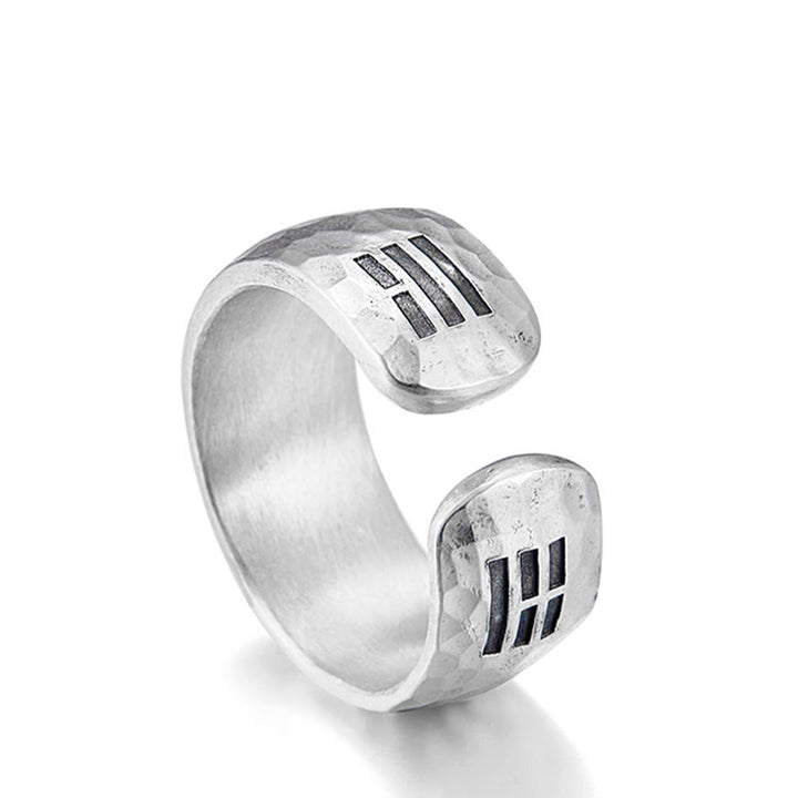 Buddha Stones Handmade 999 Sterling Silver Yin Yang Bagua Symbol Harmony Adjustable Ring - image 11
