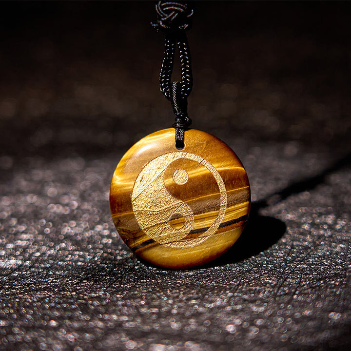 Buddha Stones Various Crystal Amethyst Tiger Eye Green Aventurine Yin Yang Spiritual Necklace Pendant - image 20