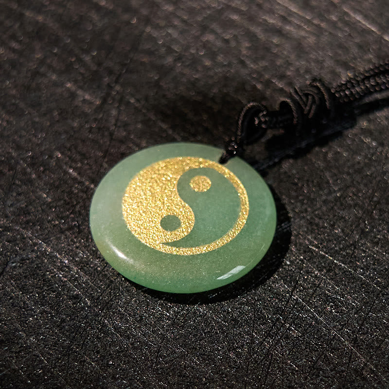 Buddha Stones Various Crystal Amethyst Tiger Eye Green Aventurine Yin Yang Spiritual Necklace Pendant - image 2