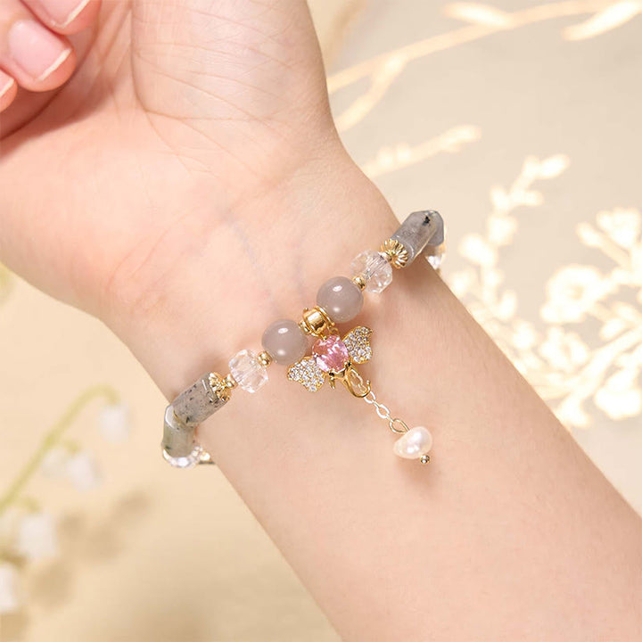 Buddha Stones Amethyst Green Aventurine Strawberry Quartz Positive Elephant Charm Bracelet - image 27