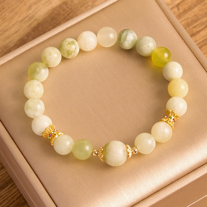 Buddha Stones Green Grape Color Jade Abundance Bracelet - image 8