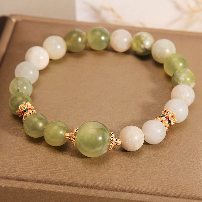 Buddha Stones Green Grape Color Jade Abundance Bracelet - Jade(Wrist Circumference: 14-16cm) - image 0