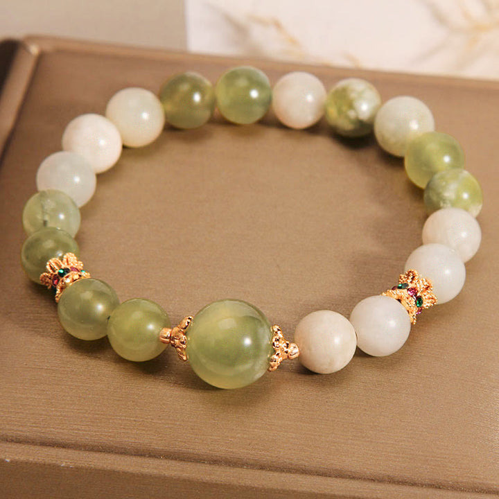 Buddha Stones Green Grape Color Jade Abundance Bracelet - Jade(Wrist Circumference: 14-16cm) - image 0