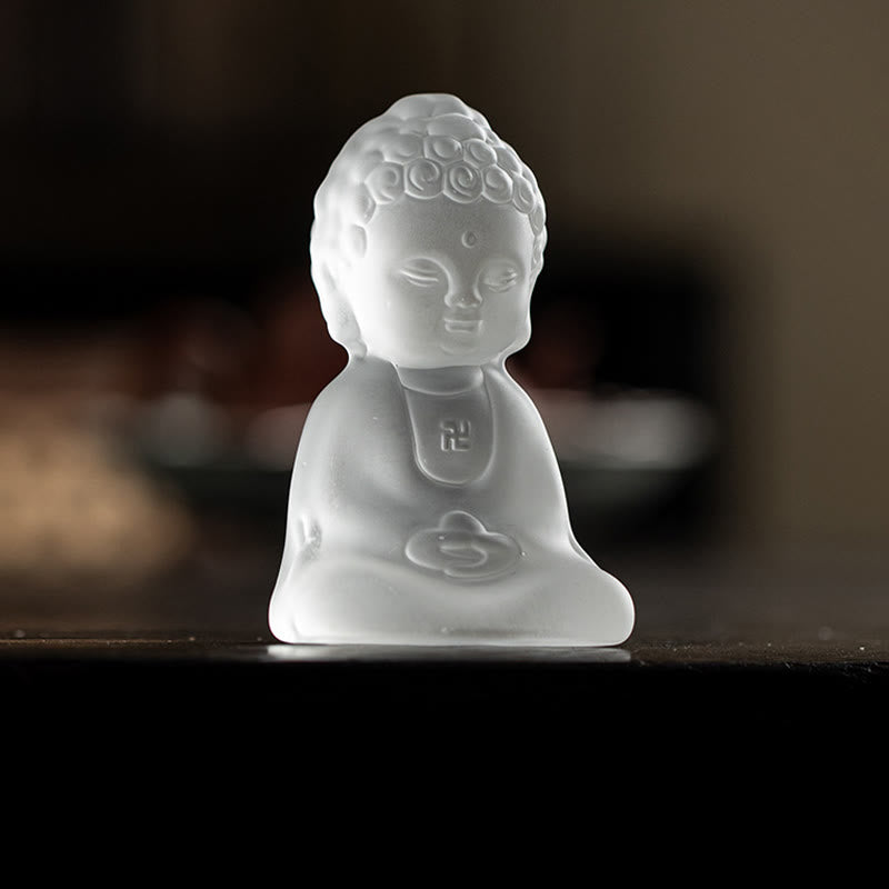 Buddha Stones Mini Tathagata Buddha Liuli Serenity Desk Decoration - image 2