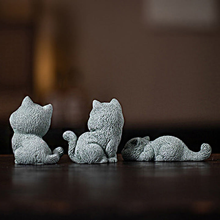 Buddha Stones Small Cat Home Tea Pet Figurine Desk Decoration - image 2