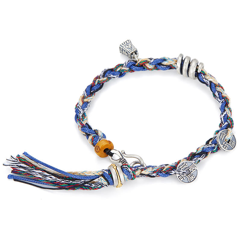 Buddha Stones 925 Sterling Silver Coins Scales Charm Handmade Blessing Bracelet - image 3