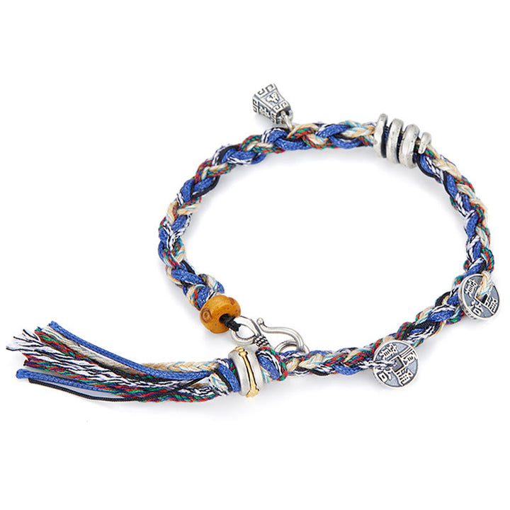 Buddha Stones 925 Sterling Silver Coins Scales Charm Handmade Blessing Bracelet - image 3