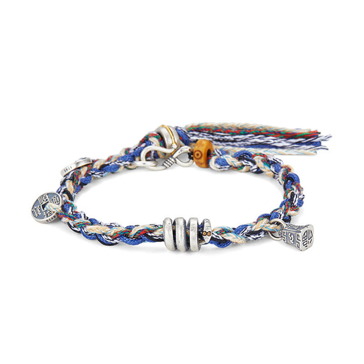 Buddha Stones 925 Sterling Silver Coins Scales Charm Handmade Blessing Bracelet - image 9