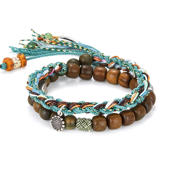 Buddha Stones 925 Sterling Silver Green Sandalwood Bodhi Seed Handmade Positive Bracelet - image 3