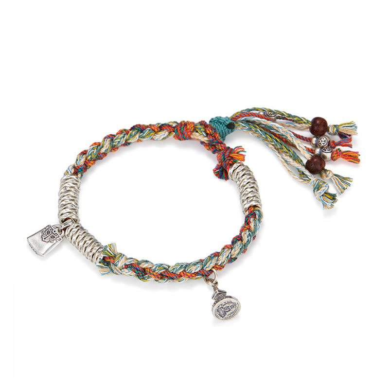 Buddha Stones 925 Sterling Silver Handmade Protection Multiple Strands Bracelet - image 12