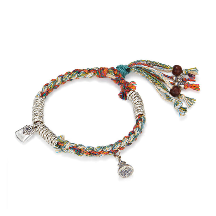 Buddha Stones 925 Sterling Silver Handmade Protection Multiple Strands Bracelet - image 12