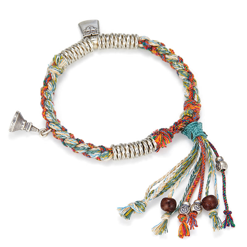 Buddha Stones 925 Sterling Silver Handmade Protection Multiple Strands Bracelet - image 3
