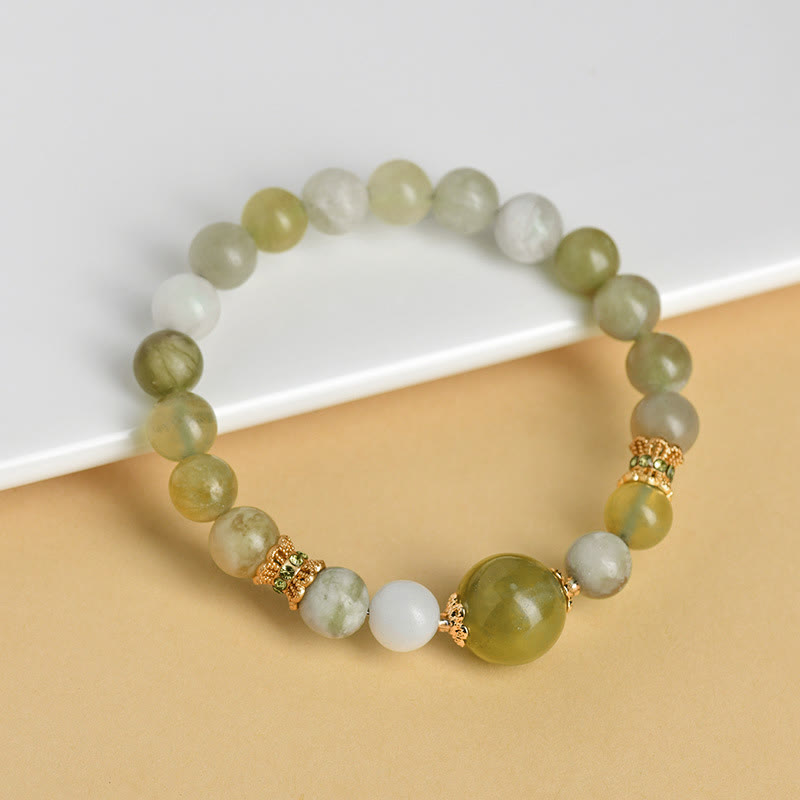 Buddha Stones Green Grape Color Jade Abundance Bracelet - image 4
