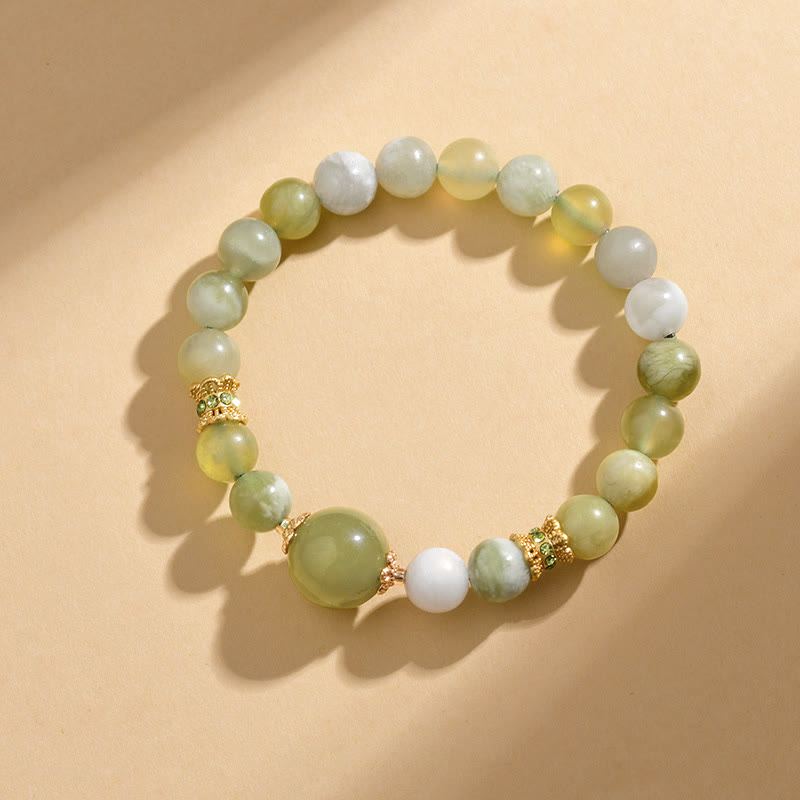 Buddha Stones Green Grape Color Jade Abundance Bracelet - image 5