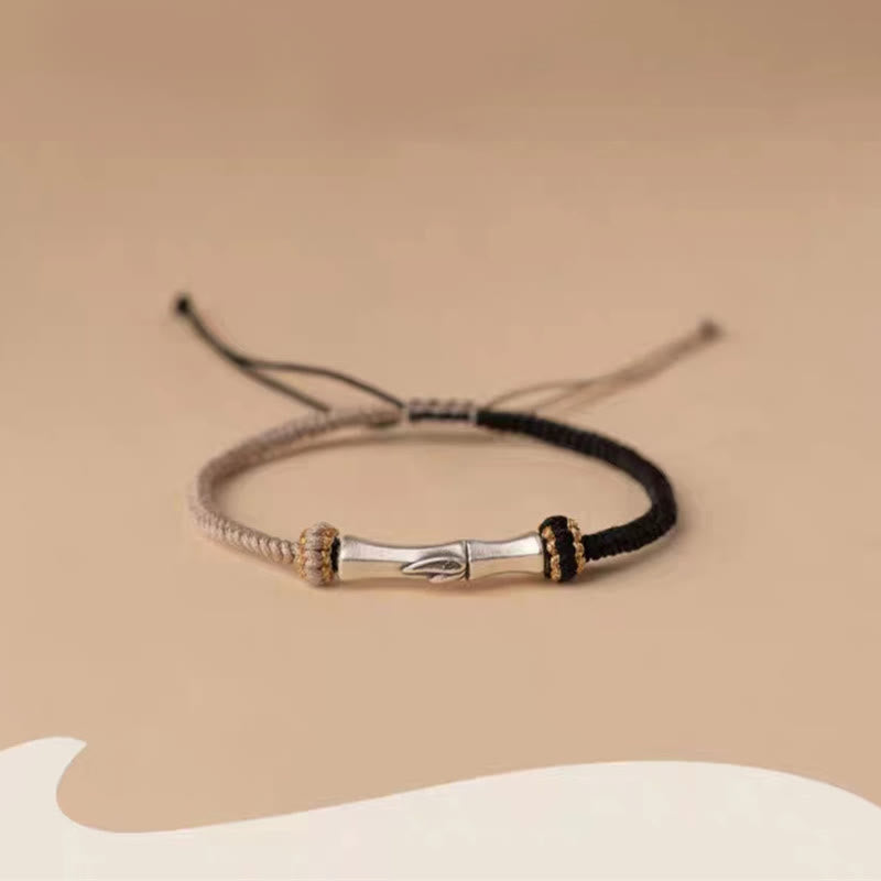 Buddha Stones 925 Sterling Silver Bamboo Protection Braided Bracelet - image 11