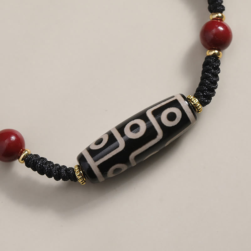 Buddha Stones Handcrafted Tibetan Nine-eye Dzi Bead Protection Bracelet - image 6