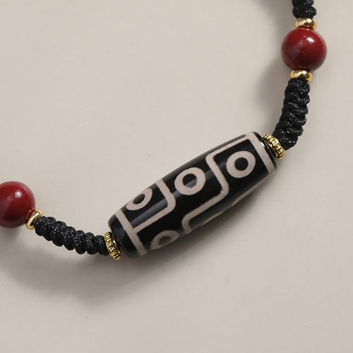 Buddha Stones Handcrafted Tibetan Nine-eye Dzi Bead Protection Bracelet - image 6