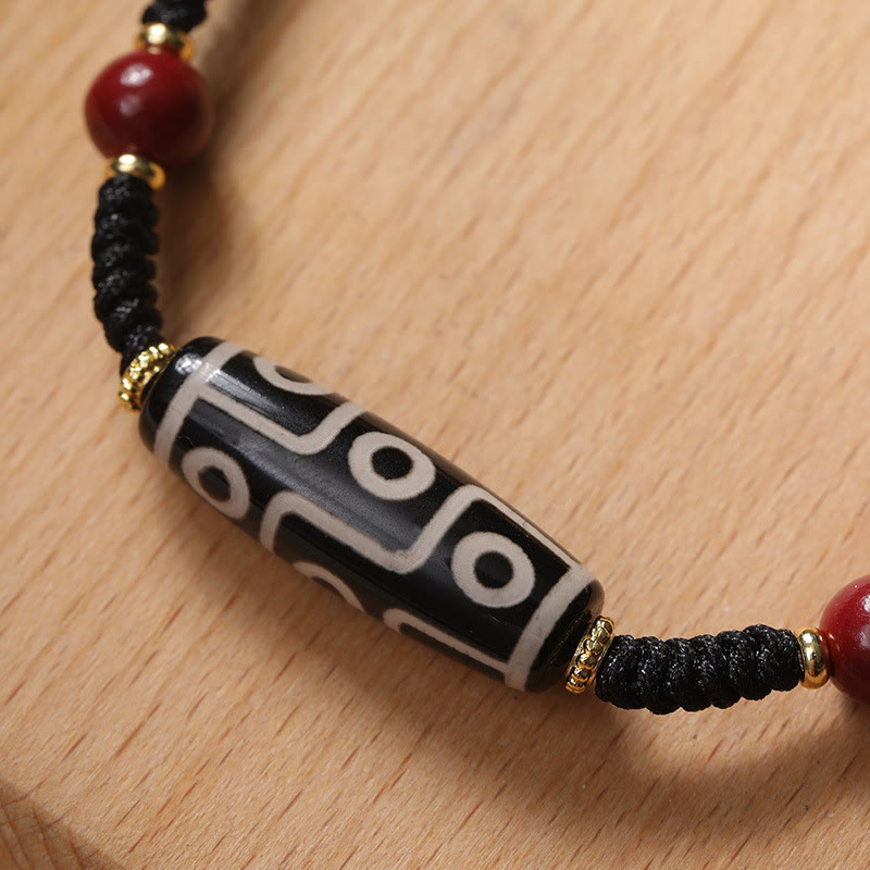 Buddha Stones Handcrafted Tibetan Nine-eye Dzi Bead Protection Bracelet - image 3